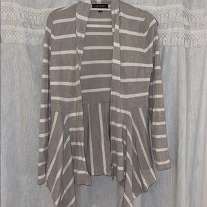 Grey and White Striped Sweater